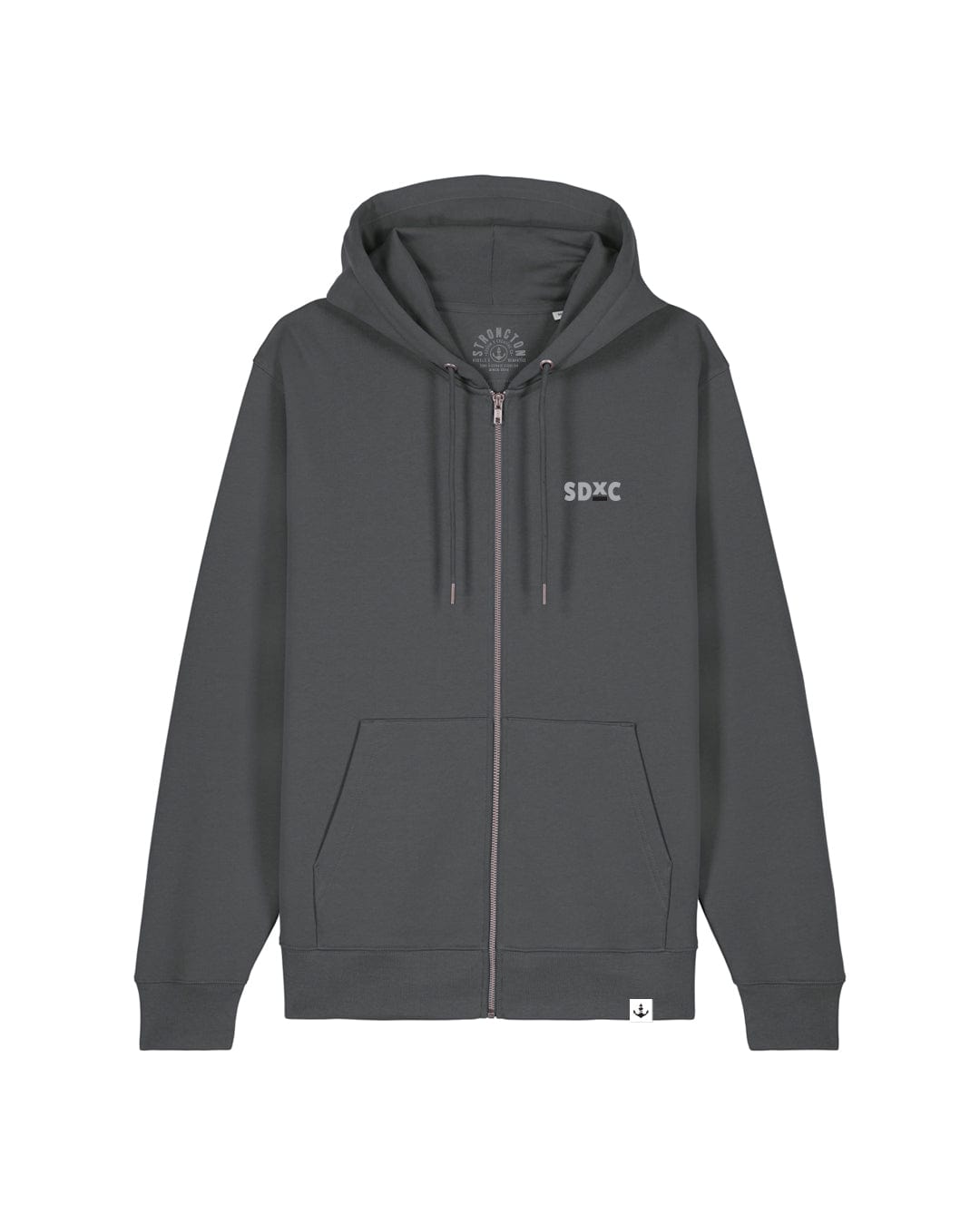 Grow Steady Organic Zip Hoodie - Anthracite