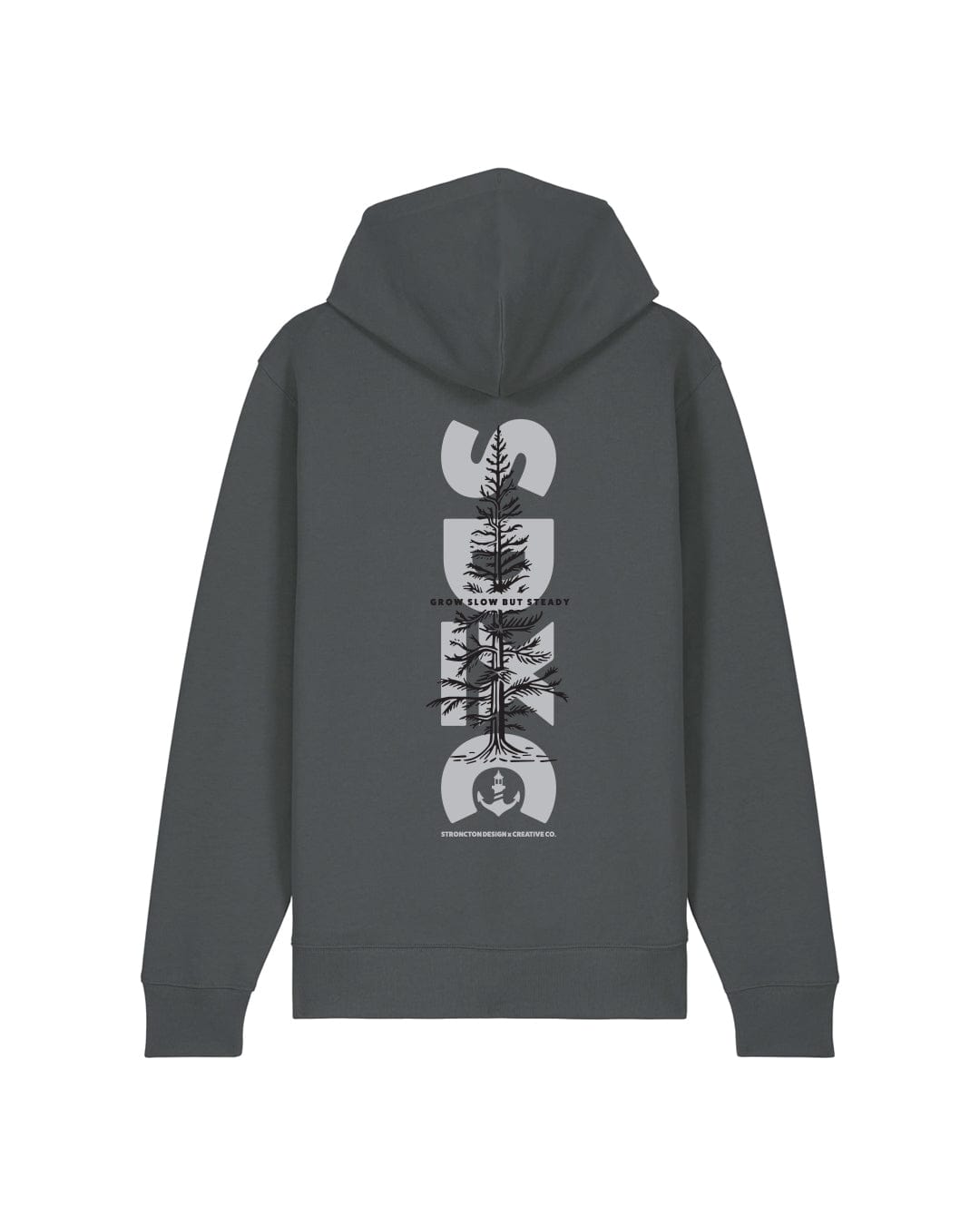 Grow Steady Organic Zip Hoodie - Anthracite